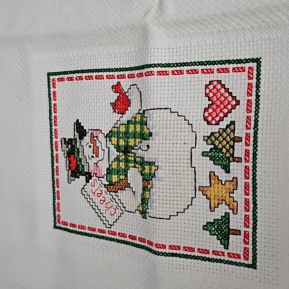 Charles Craft Cheers Snowman Christmas Kitchen Tea Towel - Picture 2 of 3